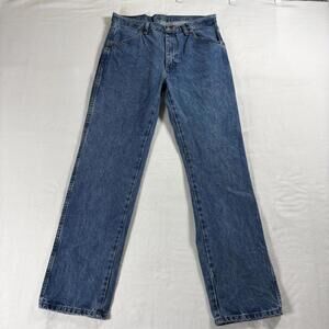 Rustler Mens Vintage Blue Jeans 32x32 Straight Leg Workwear Denim USA Retro 90s!